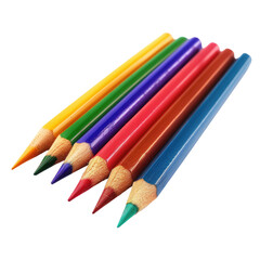 Fototapeta premium Colored Pencils Lined Up on a Plain Surface for Art and School Projects
