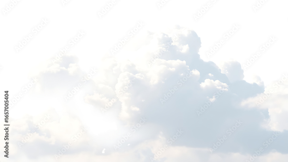 Poster realistic white cloud sky element isolated on transparent background fluffy clouds in cutout isolate