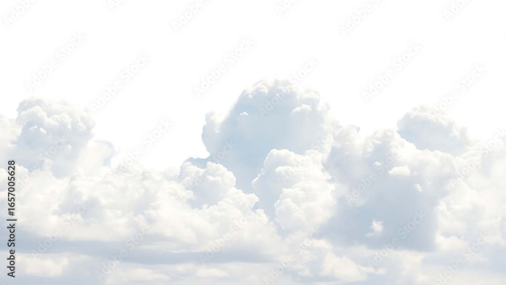 Aufkleber realistic white cloud sky element isolated on transparent background fluffy clouds in cutout isolate