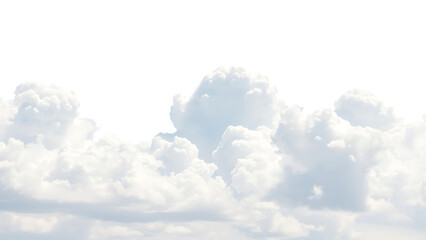 Realistic white cloud sky element isolated on transparent background fluffy clouds in Cutout isolate