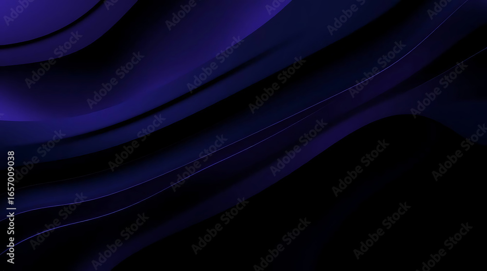 Poster abstract dark background with smooth curves and vibrant violet light effects creating a futuristic a
