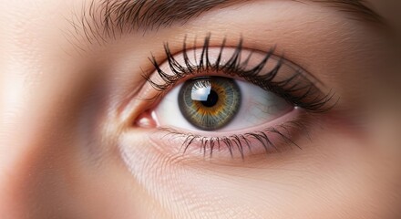 Fototapeta premium Intense close-up of a beautiful eye with captivating details perfect for beauty or health themed projects