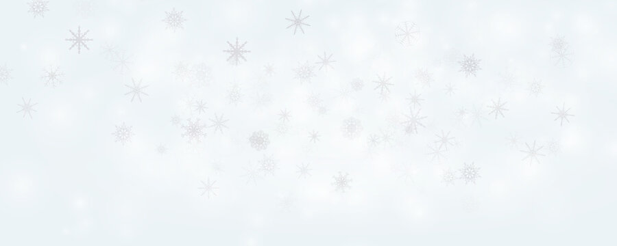 Winter background with falling snowflakes isolated on transparent background, vector png. Snowfall, blizzard, snow storm, snow hurricane. Snowflakes.	
