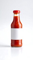 Red sauce bottle with blank label (1)