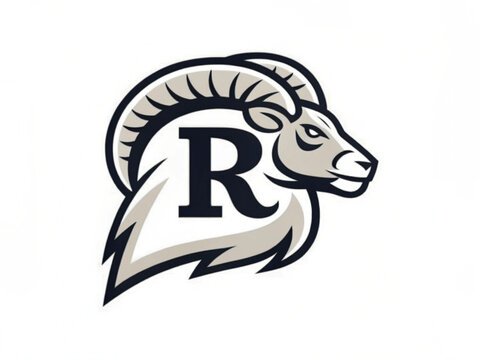 Ram Head, Fierce Stare Mascot Front View