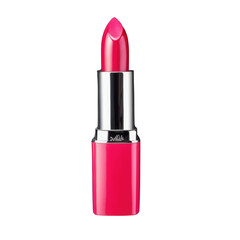 Bright Pink Lipstick Tube with Glossy Finish on White Background