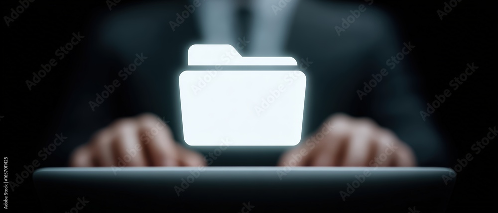 Poster secure document encryption and key management concept illustration