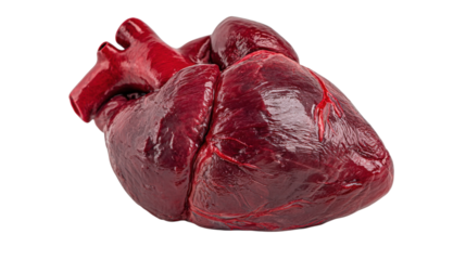 Human Heart on Transparent Background, Anatomical View