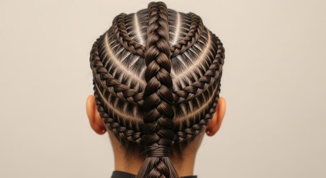 Stunning braided hairstyle with intricate cornrows for unique style and fashion inspiration today