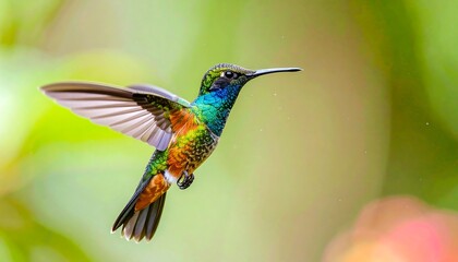 Fototapeta premium Colorful hummingbird in flight