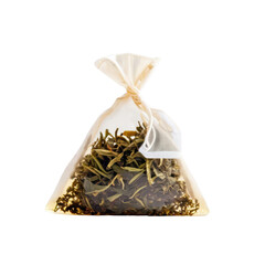 Herbal Tea Bag with Loose Leaves Wrapped in Organza Material