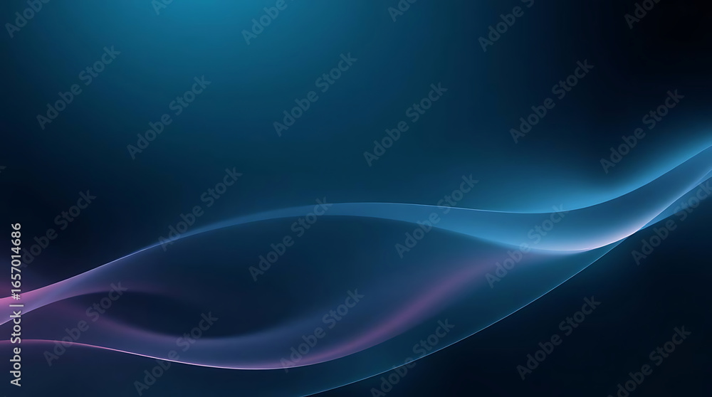 Aufkleber abstract blue wave background with smooth lines and glowing effect, perfect for modern designs and d