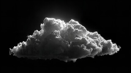An ethereal cloud softly illuminated against a dark sky floating like a dream in a celestial black