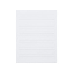 Blank sheet of lined notebook paper background