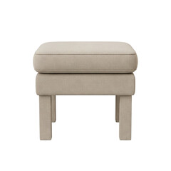 Upholstered beige ottoman or footstool furniture
