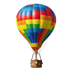 Fototapeta premium Colorful hot air balloon floating isolated on transparent background