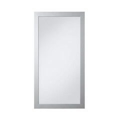 Modern silver framed rectangular wall mirror