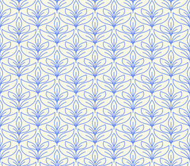 Damask leaves seamless pattern. Vector retro style background print. Decorative flower texture.