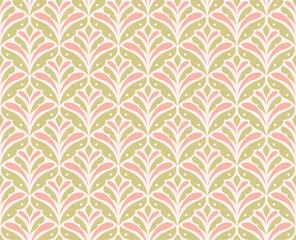 Abstract floral seamless pattern. Vector art deco texture. Geometric minimalist background.
