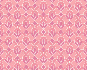 Abstract seamless pattern with art deco floral element. Geometric vector background.