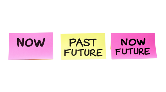 Past Now Future on Colorful Sticky Notes Concept