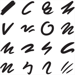 Ink Stroke Elements: A set of hand-drawn, ink stroke elements providing dynamic design components for visual communication and creative projects.