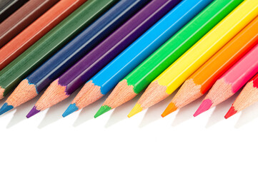 Color pencils isolated on white background