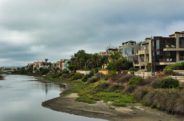 Fototapeta premium Luxury Beachfront Homes at Venice Beach California