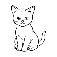 Minimal Cat Outline Drawing