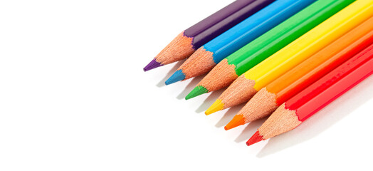 Color pencils isolated on white background