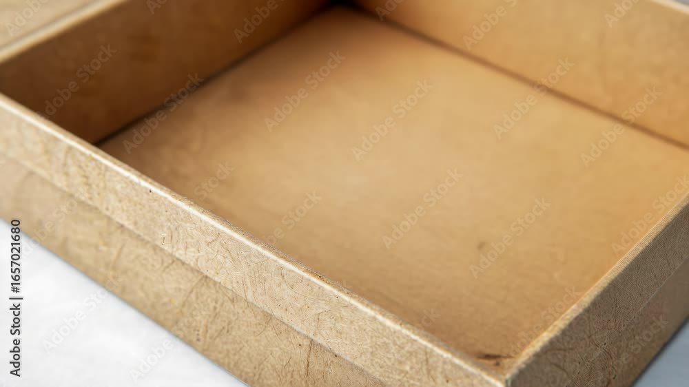 Aufkleber a close-up shot of a box sitting on a table, with no other objects in the frame