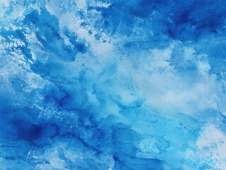 Abstract cerulean blue watercolor wash texture background wallpaper. Copy space, cold ice color art, contemporary artistic backdrop