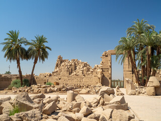 The Karnak Temple complex, a major ancient Egyptian landmark and historical site in Luxor