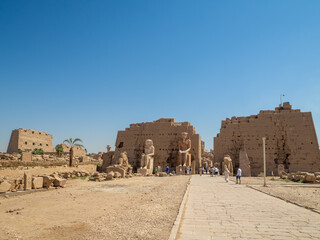 The Karnak Temple complex, a major ancient Egyptian landmark and historical site in Luxor