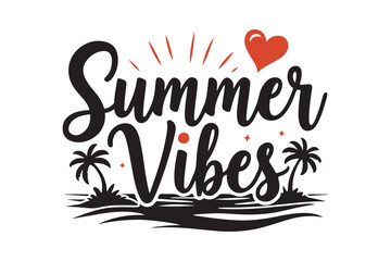 Summer vibes with palm trees and a heart