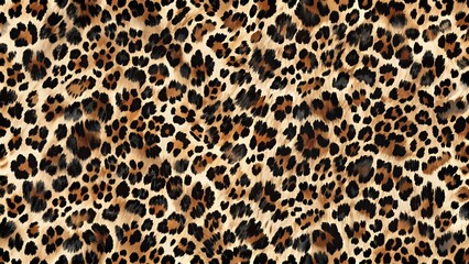 Seamless pattern with animal print of leopard skin texture for textile design