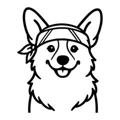 Corgi with Bandana