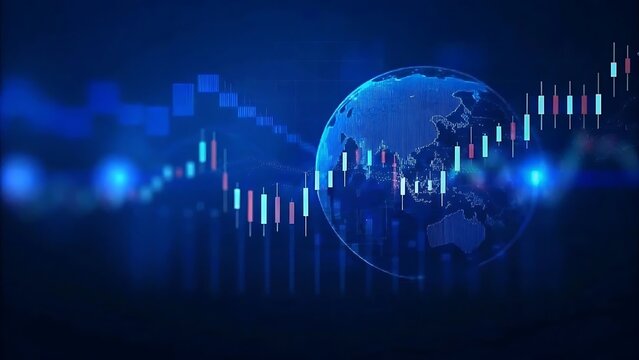 Global stock market chart and trading board. Global investment finance chart, stock market business and exchange financial growth graph. Business trade analytics line graphs and financial chart. - Powered by Adobe