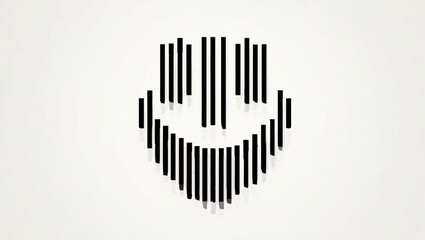 Fototapeta premium Barcode Smiley Face Illustrates Data Positivity