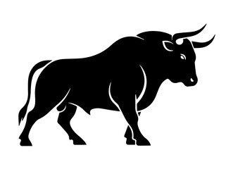 Bull Silhouette Vector on Transparent Background – Strong Animal Clipart for Logos, Sports, Tattoos, and Design Projects
