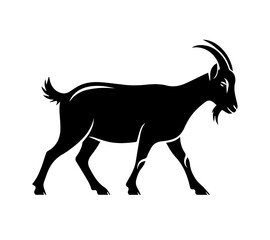 Goat Silhouette Vector on Transparent Background – Farm Animal Clipart for Logos and Design Projects