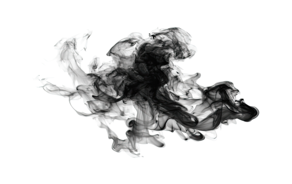 Abstract ink or smoke design on black background