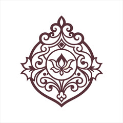 Fototapeta premium Decorative Ornamental Silhouette Line Art for Packaging Design