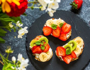 Fresh Fruit and Cheese Toasts