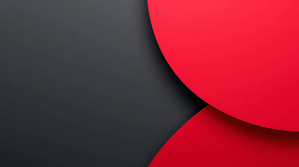 Modern abstract background with red circles and black space, creating a clean and elegant design for presentations, banners, and digital wallpapers