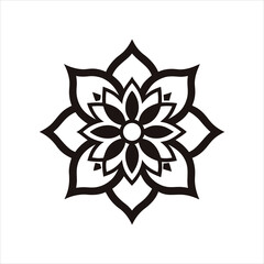 Intricate Mandala Silhouette Decorative Vector Line Art Design