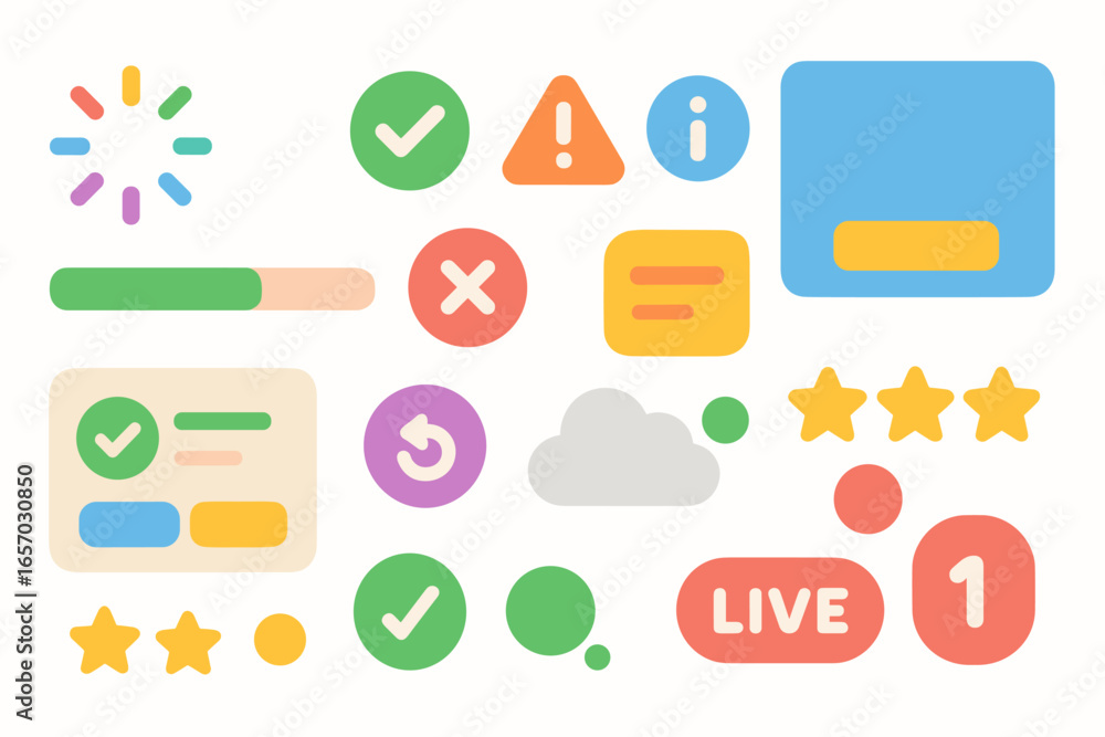 Poster web interface flat icon set. ui, ux, user interaction, navigation flat design icons