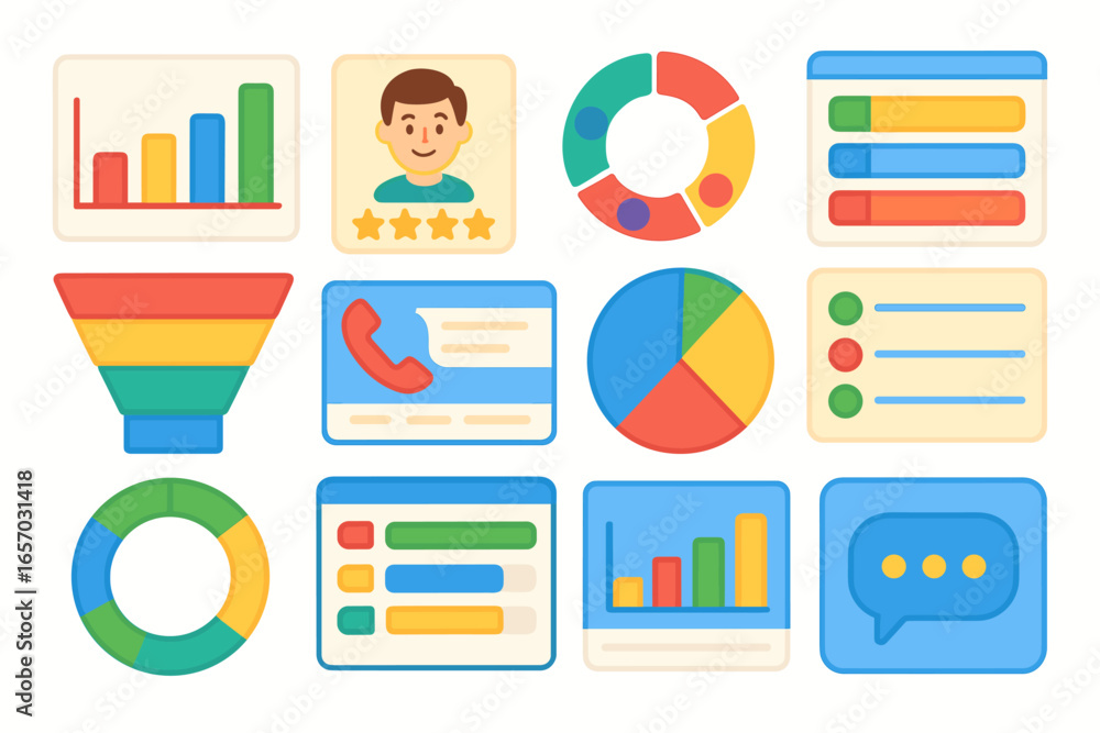 Poster business, analytics 3d icon set. data, chart visualization icons 3d collection