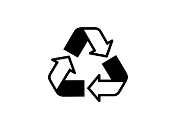 Fototapeta premium Recycling symbol in black and white representing sustainability and environmental protection