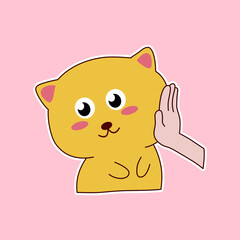 Adorable cartoon kitten stickers playful and cute character 